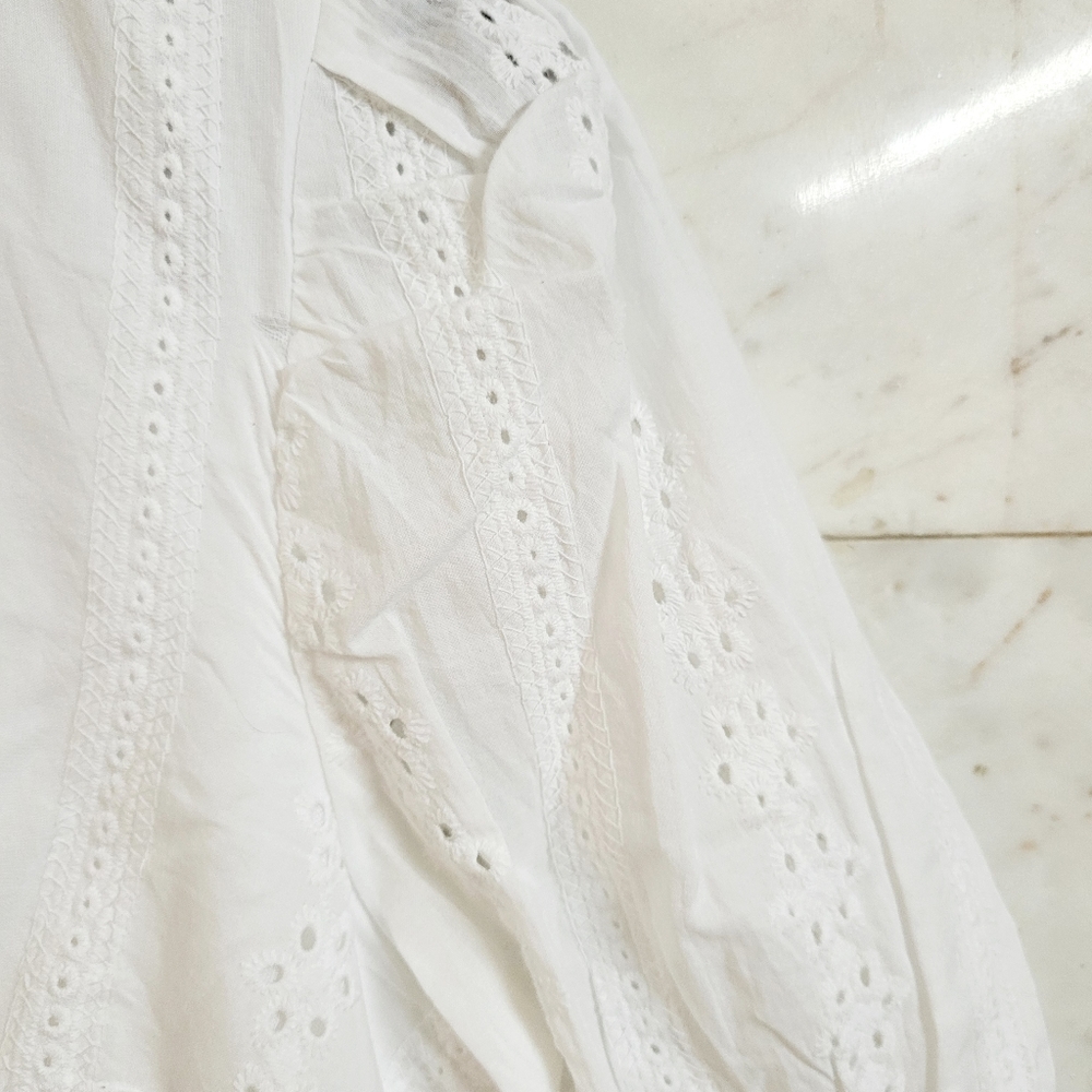 White Schiffli Embroidered Dress - Picture 8 of 12